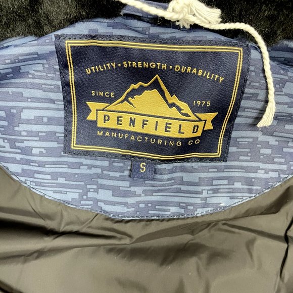 Penfield Staple Hanford Down Detachable Hood Bomber Jacket Digicamo '15 Blue NEW - Picture 5 of 13